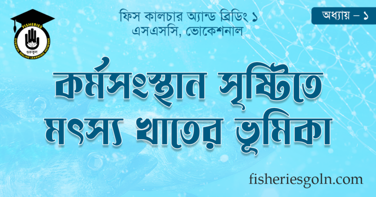 কর্মসংস্থান সৃষ্টিতে মৎস্য খাতের ভূমিকা