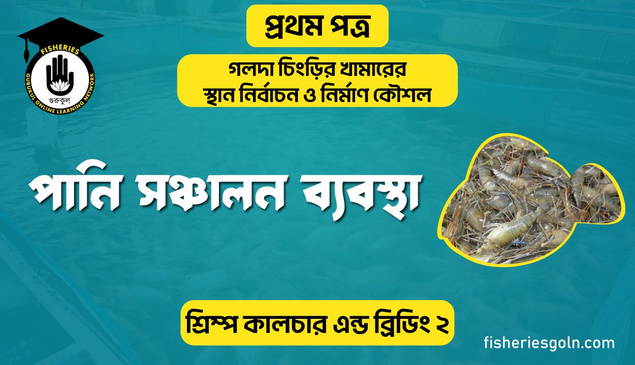 পানি সঞ্চালন ব্যবস্থা | অধ্যায়-৩ | শ্রিম্প কালচার এন্ড ব্রিডিং-২