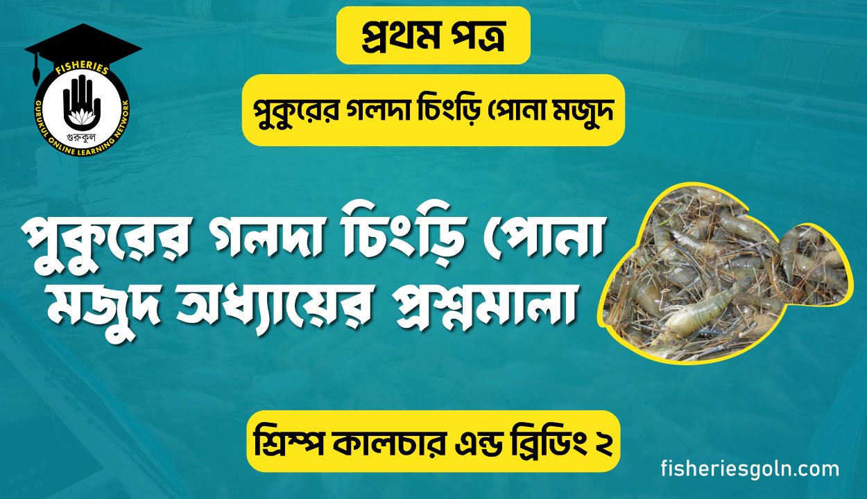 পুকুরের গলদা চিংড়ি পোনা মজুদ অধ্যায়ের প্রশ্নমালা | অধ্যায়-৫ | শ্রিম্প কালচার এন্ড ব্রিডিং-২