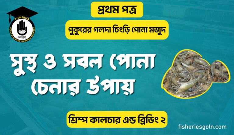 সুস্থ ও সবল পোনা চেনার উপায় | অধ্যায়-৫ | শ্রিম্প কালচার এন্ড ব্রিডিং-২