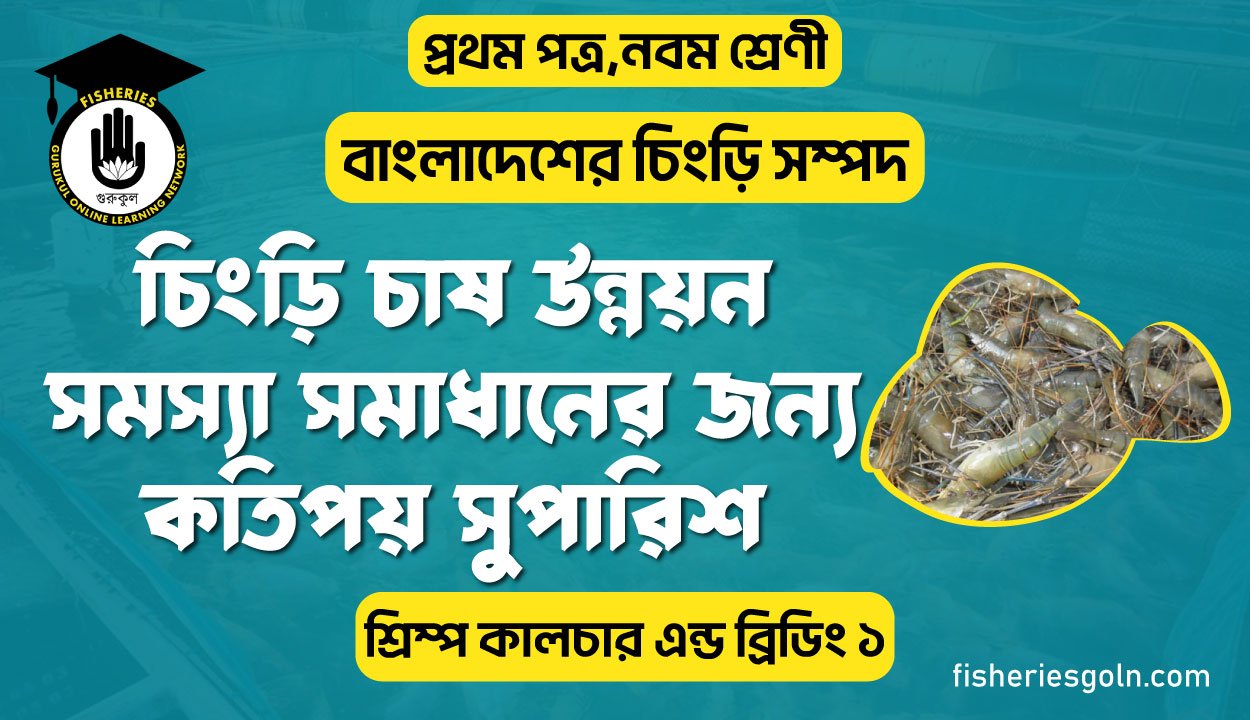 চিংড়ি চাষ উন্নয়ন সমস্যা সমাধানের জন্য কতিপয় সুপারিশ । ১ম অধ্যায় । শ্রিম্প কালচার এন্ড ব্রিডিং ১