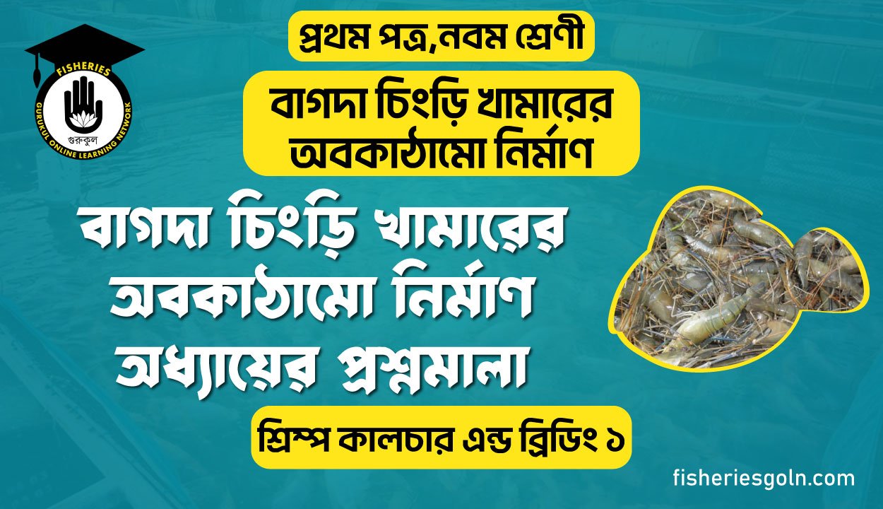 বাগদা চিংড়ি খামারের অবকাঠামো নির্মাণ অধ্যায়ের প্রশ্নমালা। ৪র্থ অধ্যায় । শ্রিম্প কালচার এন্ড ব্রিডিং ১