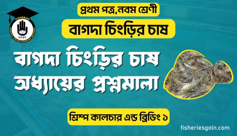 বাগদা চিংড়ি চাষ অধ্যায়ের প্রশ্নমালা। ৩য় অধ্যায় । শ্রিম্প কালচার এন্ড ব্রিডিং ১