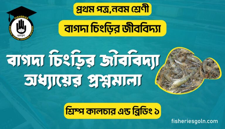 বাগদা চিংড়ির জীববিদ্যা অধ্যায়ের প্রশ্নমালা । ২য় অধ্যায় । শ্রিম্প কালচার এন্ড ব্রিডিং ১